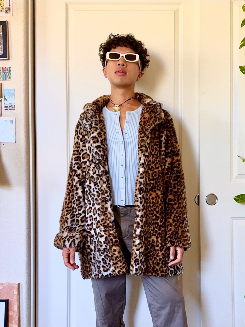 Vintage Y2K Leopard Faux-Fur Coat - Picture 4 of 8